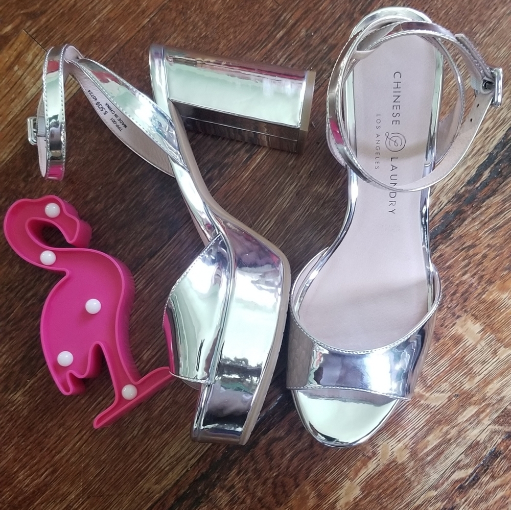 Silver Patent Leather Heels